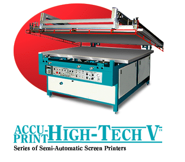 Accu-Print High Tech V Series Of Semi-Automatic Screen Printers