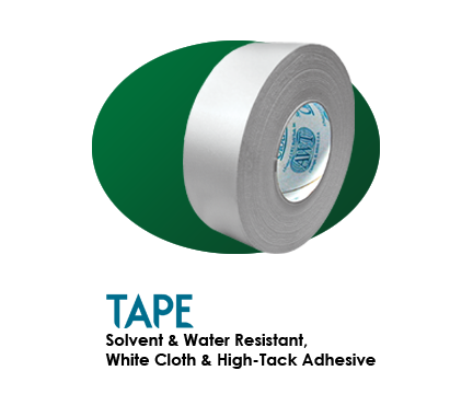 AWT Solvent and Water Resistant White Cloth Tape